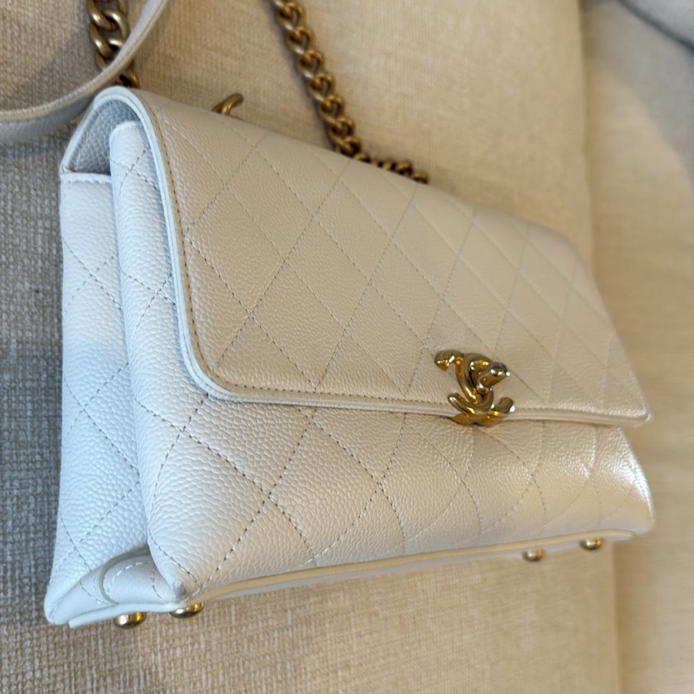 Chanel flapbag veau graine/ white - Picture 7 of 15